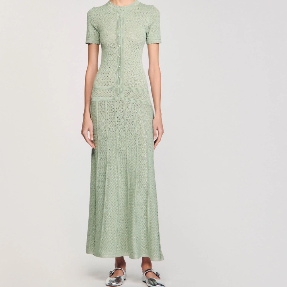 Sandro Light Green Maxi Dress